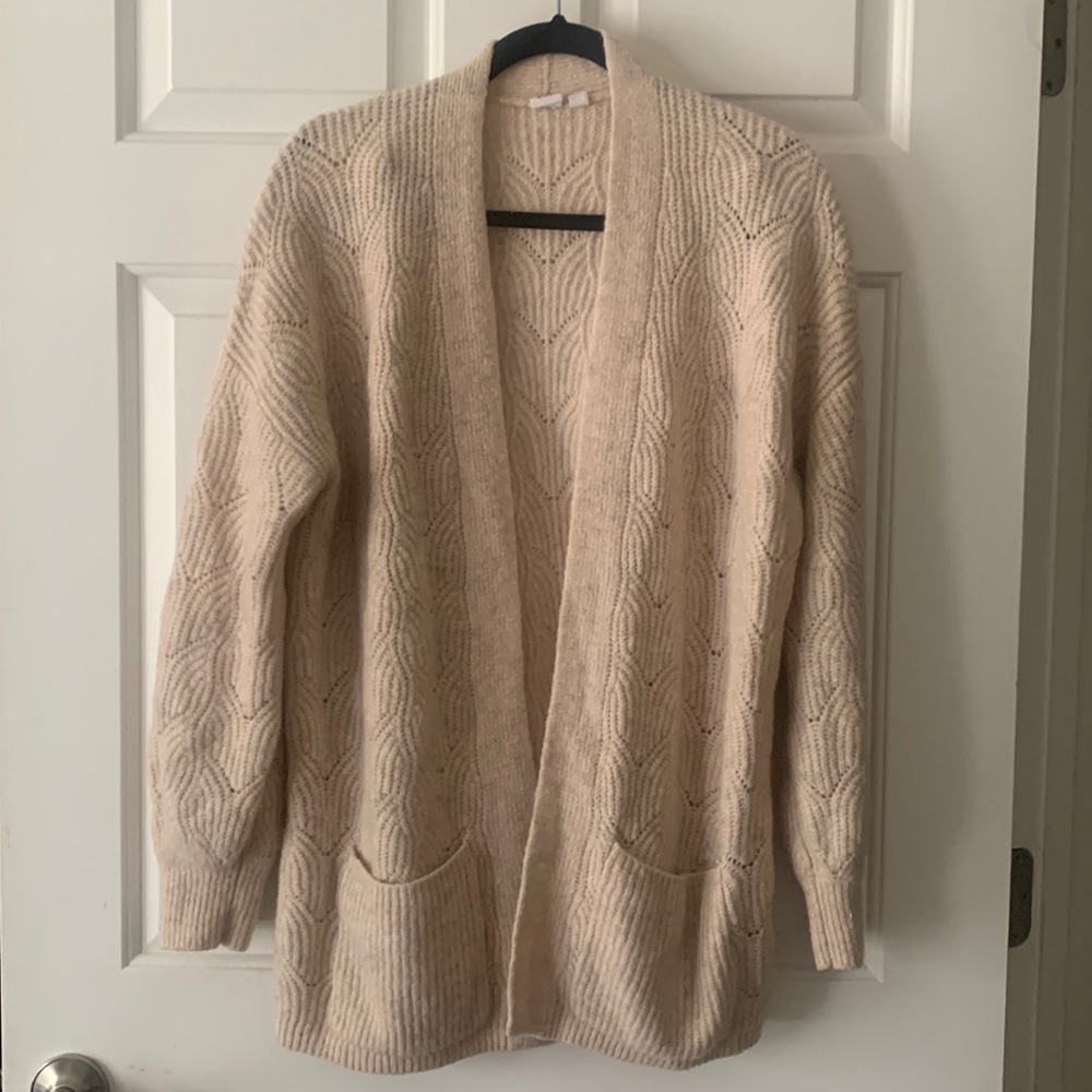 Gap Beige Knit Open Sweater